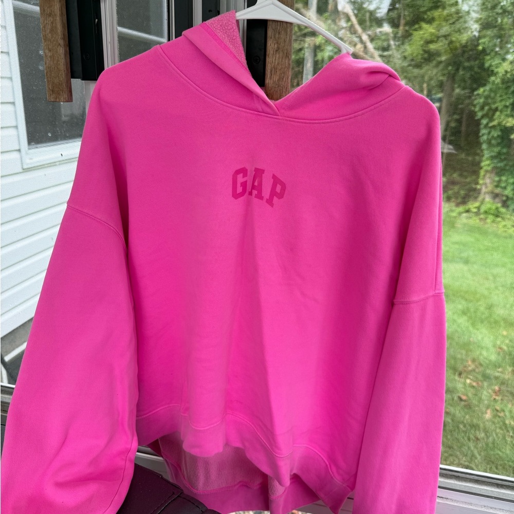 GAP Women's Bright Pink Hoodie Sweater